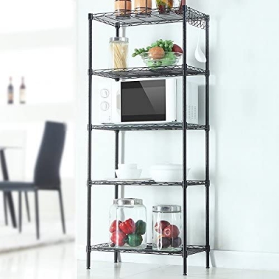 5 Tier Wire Shelving, Metal Storage Rack Adjustable Shelf Standing, Durable Organizer Unit Perfect for Laundry Bathroom Kitchen Pantry Closet 22
