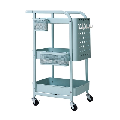 3-Tier Storage Rolling Cart with DIY Pegboard 4307