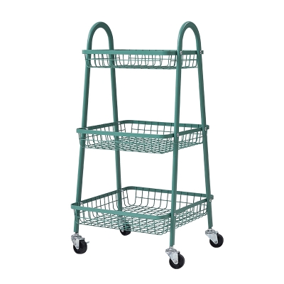 3-Tier Metal Rolling Cart with Baskets 4309